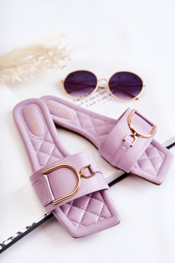 Klassiek model Slippers met ornamenten paarse kleur Shilla 2