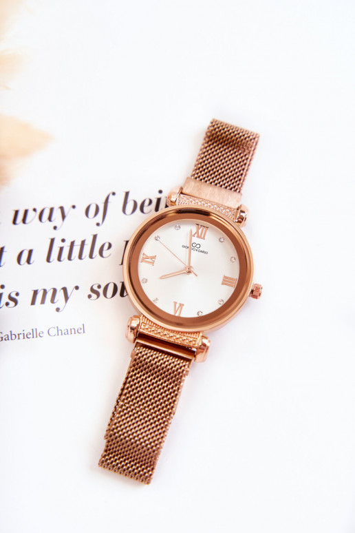 Dameshorloge Giorgio & Dario met magnetische sluiting in roze goud Dameshorloge Giorgio & Dario met magnetische sluiting in roze goud