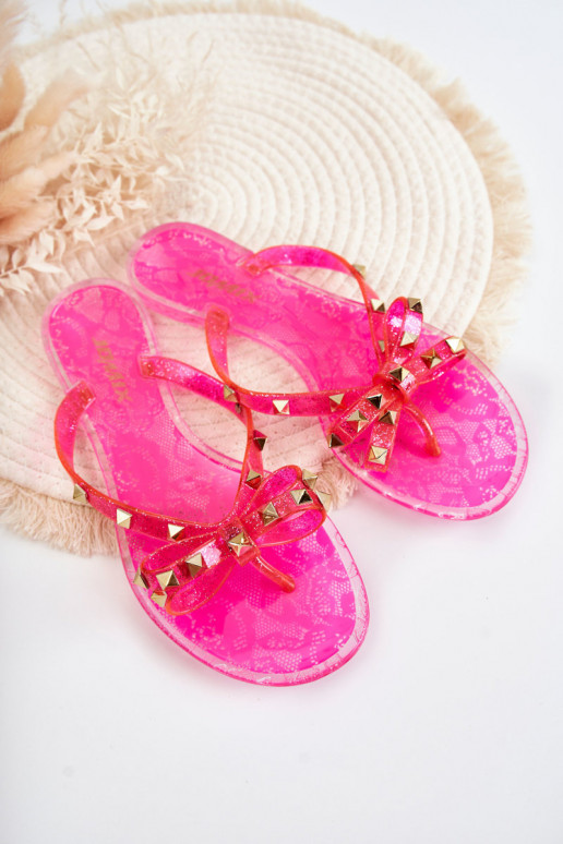 Chaussons élégants en caoutchouc rose Monise