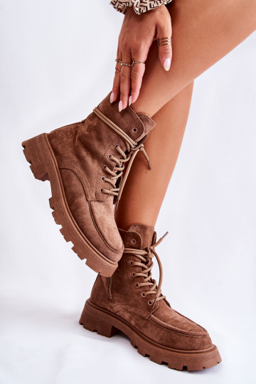en daim Boots marron à lanières Vanita