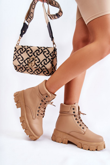 Bottines femme réchauffées beige Flavin 2