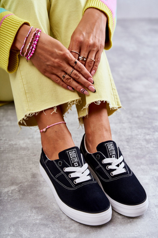 Stoffen sneakers i Big Star KK274019 zwart Stoffen sneakers i Big Star KK274019 zwart