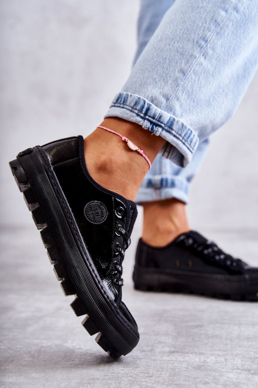 avec chaussures de loisirs effet laqué Big Star KK274044 couleur noire avec chaussures de loisirs effet laqué Big Star KK274044 couleur noire