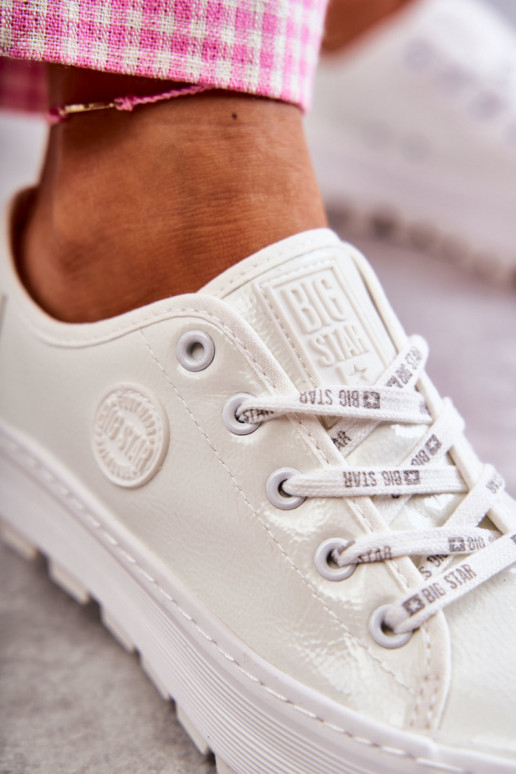 mit Lackeffekt Freizeitschuhe Big Star KK274045 weiße Farbe mit Lackeffekt Freizeitschuhe Big Star KK274045 weiße Farbe