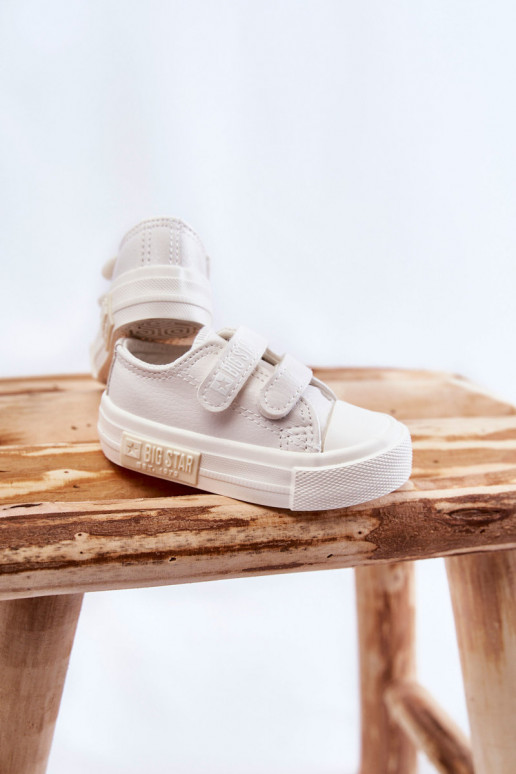 Chaussures de loisirs enfant avec attaches adhésives BIG STAR KK374091 coloris blanc