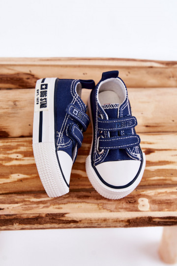Kindervrijetijdsschoenen met zelfklevende sluiting BIG STAR KK374075 donkerblauw 2