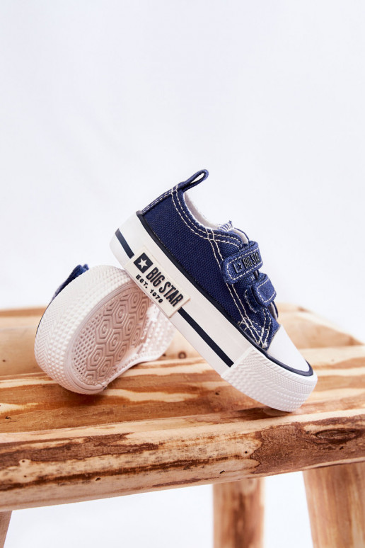 Chaussures de loisirs enfant à fermetures adhésives BIG STAR KK374075 bleu foncé