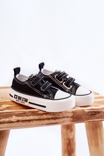Chaussures casual enfant à fermetures adhésives BIG STAR KK374074 Noir et blanc