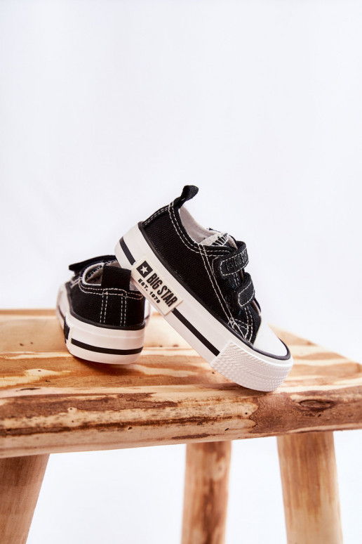 Kinder-Freizeitschuhe mit Klebeverschlüssen BIG STAR KK374074 Schwarz und Weiß
