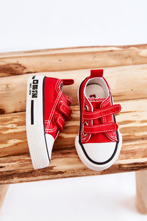 Kinder-Freizeitschuhe mit Klebeverschlüssen BIG STAR KK374076 rote Farbe