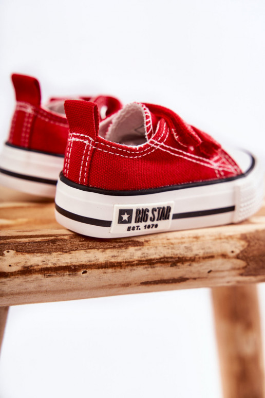 Chaussures de loisirs enfant avec attaches adhésives BIG STAR KK374076 couleur rouge