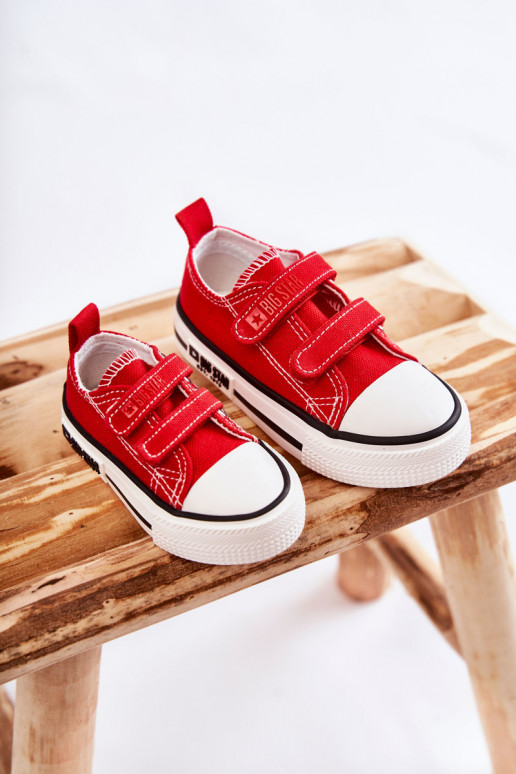 Chaussures de loisirs enfant avec attaches adhésives BIG STAR KK374076 couleur rouge