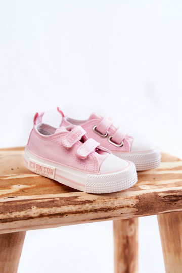 Vrijetijdsschoenen voor kinderen met zelfklevende sluiting BIG STAR KK374077 roze