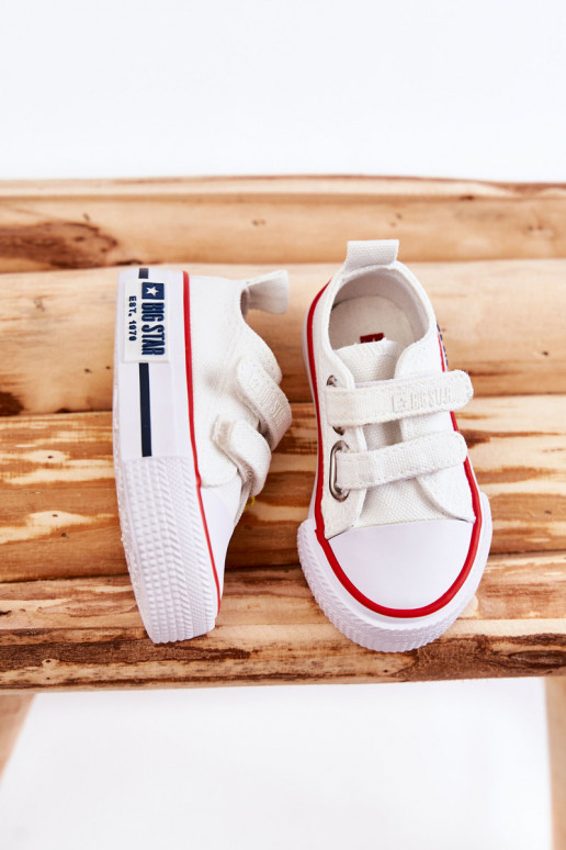 Kinder-Freizeitschuhe mit Klebeverschlüssen BIG STAR KK374079 weiße Farbe Kinder-Freizeitschuhe mit Klebeverschlüssen BIG STAR KK374079 weiße Farbe