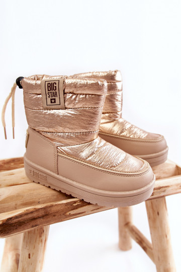 Kinder-Schneestiefel Big Star KK374221 beige-goldene Farbe