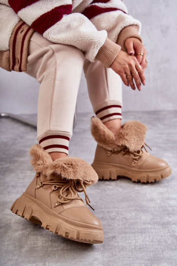 Bottines chauffantes chaussures couleur beige Charles