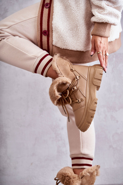 Bottines chauffantes chaussures couleur beige Charles