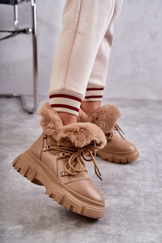 Bottines chauffantes chaussures couleur beige Charles