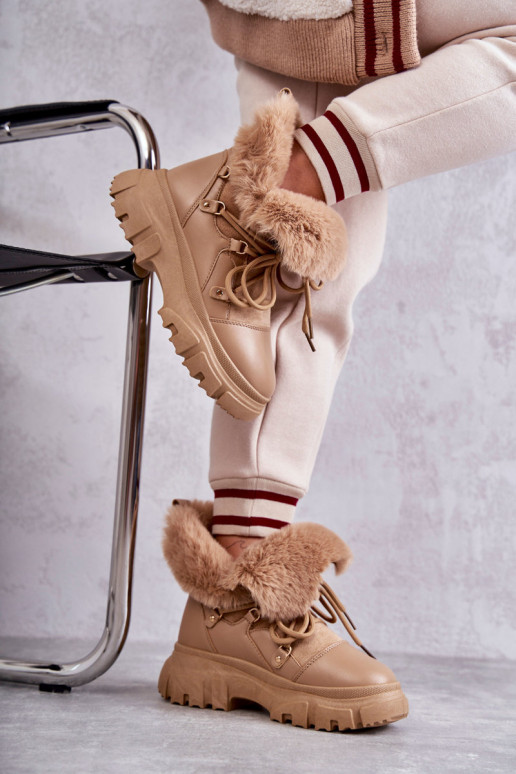 Bottines chauffantes chaussures couleur beige Charles