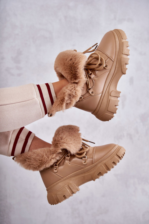 Bottines chauffantes chaussures couleur beige Charles