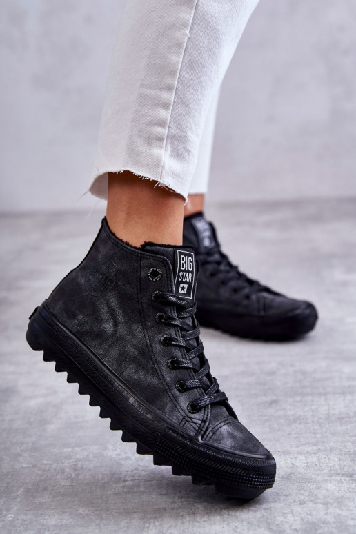 Vrijetijdsschoenen Big Star verwarmde zwarte kleur GG274069 Vrijetijdsschoenen Big Star verwarmde zwarte kleur GG274069