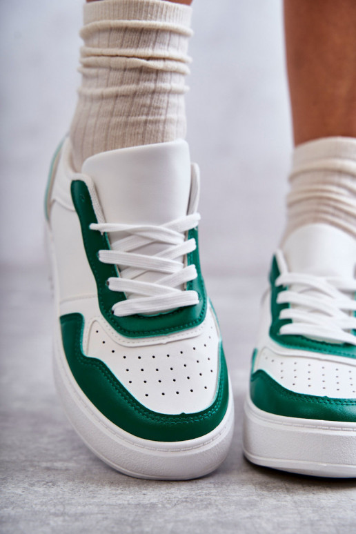 sneakers met plateau Wit-groen Kyllie sneakers met plateau Wit-groen Kyllie