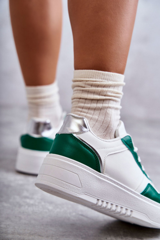 sneakers met plateau Wit-groen Kyllie sneakers met plateau Wit-groen Kyllie