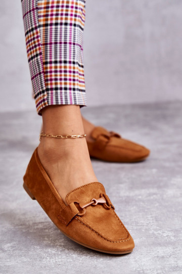 en daim Mocassins avec ornements couleur marron Santi