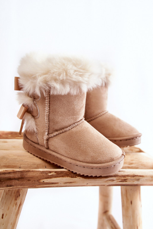 Warme kinderlaarsjes met linten snowboots ivoor Funky Warme kinderlaarsjes met linten snowboots ivoor Funky