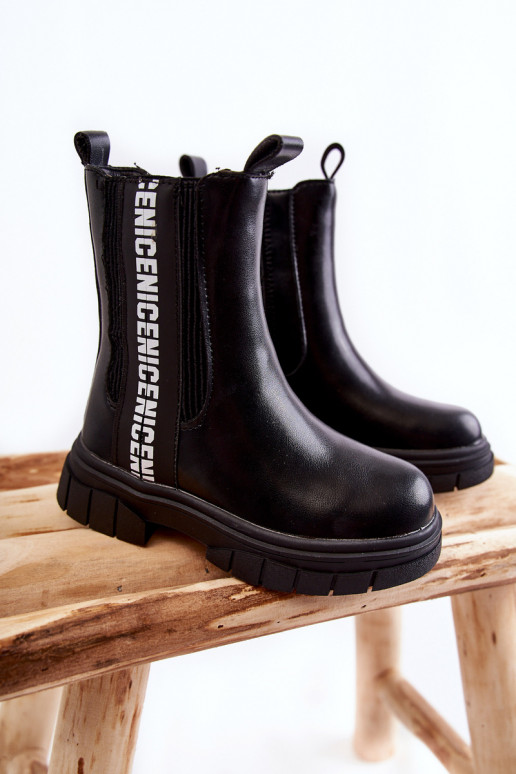 Gewärmte Kinderstiefel in der schwarzen Farbe Kimmy Gewärmte Kinderstiefel in der schwarzen Farbe Kimmy