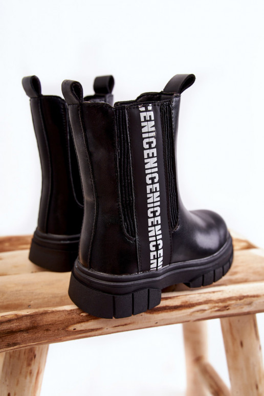 Bottes pour enfants réchauffées de couleur noire Kimmy