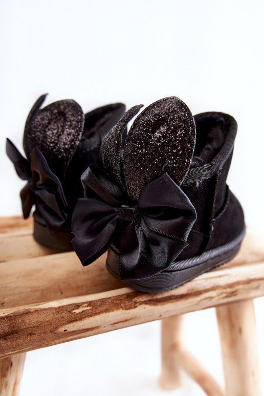 Bottes de neige chauffantes pour enfants avec rubans noires Meriva