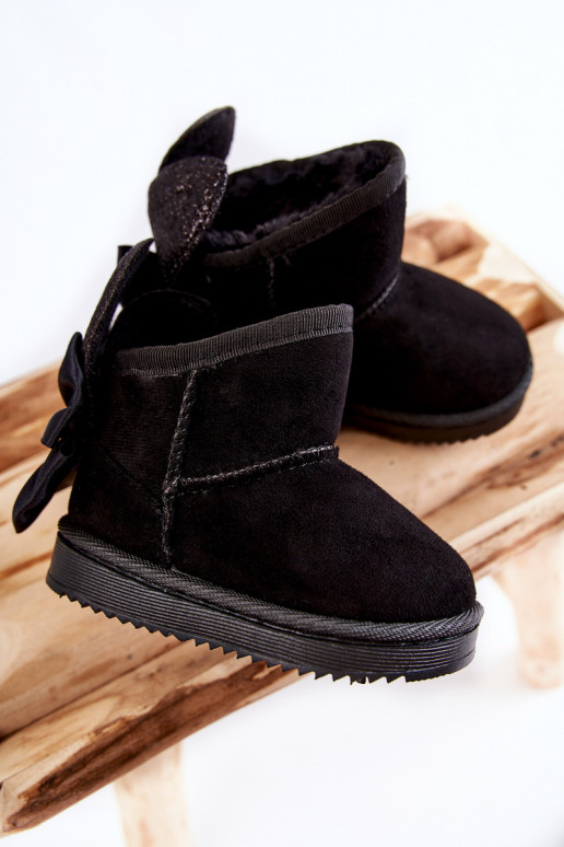 Bottes de neige chauffantes pour enfants avec rubans noires Meriva