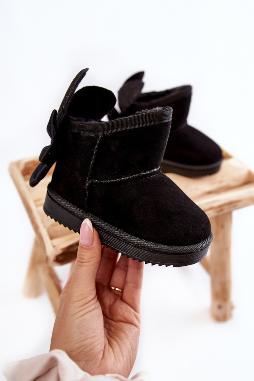 Bottes de neige chauffantes pour enfants avec rubans noires Meriva