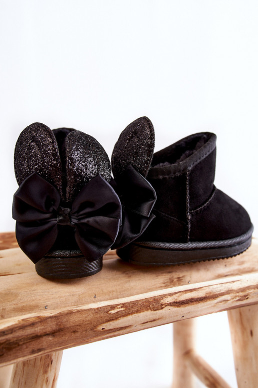 Bottes de neige chauffantes pour enfants avec rubans noires Meriva
