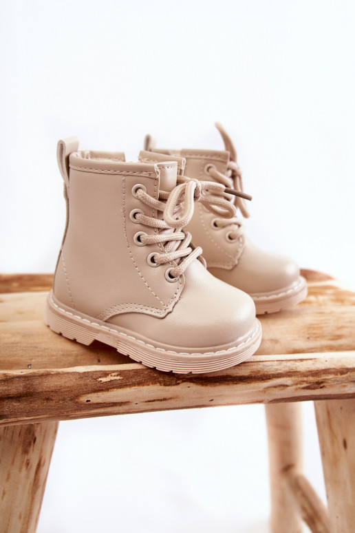 Kinderstiefel mit Reißverschlüssen beige Omua
