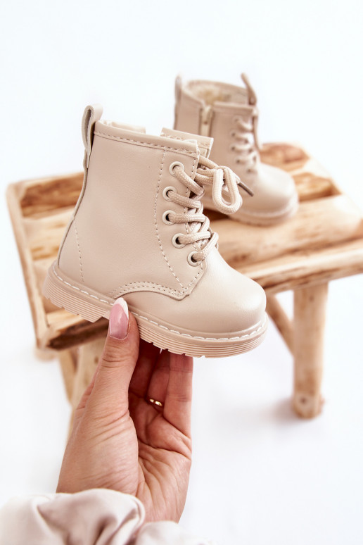 Bottes enfants avec fermetures éclair beige Omua