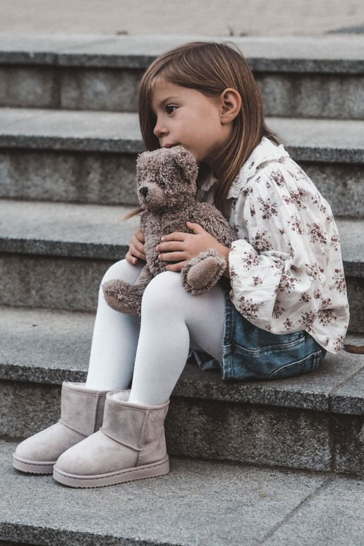 Bottes d'hiver chaudes pour enfants en ivoire Gooby