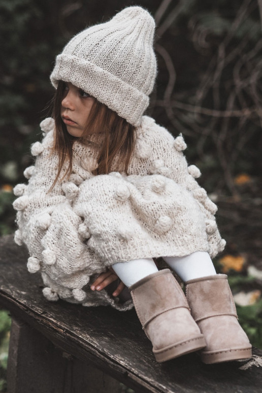 Bottes d'hiver chaudes pour enfants en ivoire Gooby