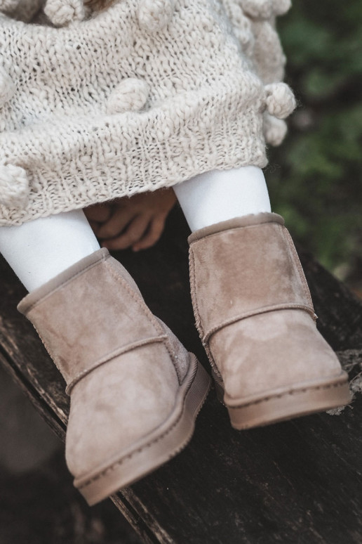 Bottes d'hiver chaudes pour enfants en ivoire Gooby