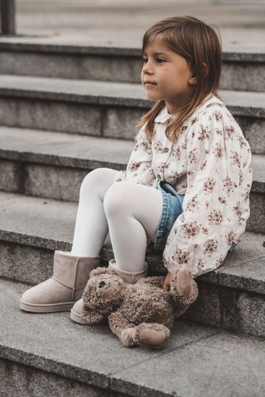 Bottes d'hiver chaudes pour enfants en ivoire Gooby