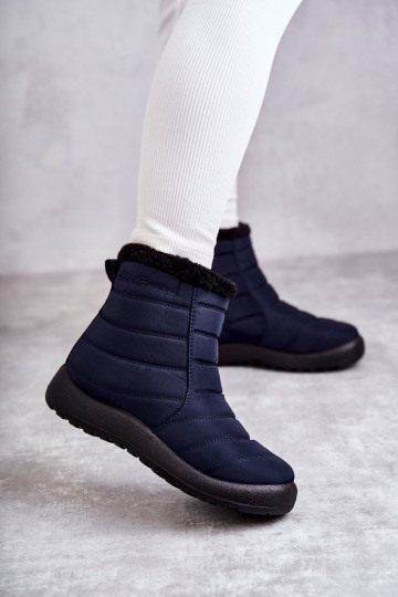 Beheizte Damen-Schneestiefel in dunkelblauer Farbe Mezyss