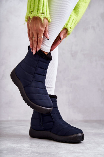 Féminin réchauffer Bottes de neige bleu foncé Mezyss 2
