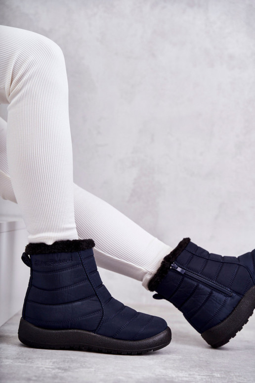 Beheizte Damen-Schneestiefel in dunkelblauer Farbe Mezyss