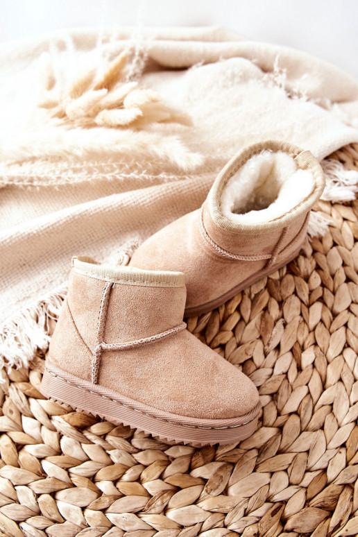 Bottes d'hiver chaudes pour enfants beige Gooby Bottes d'hiver chaudes pour enfants beige Gooby