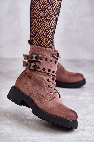 Bottes chauffantes en daim de couleur marron Silvor