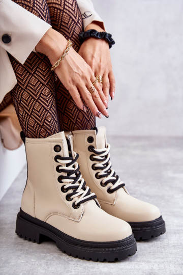 Bottines femme bottines couleur ivoire Denila