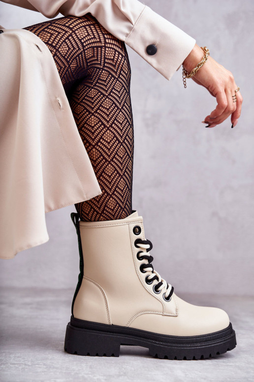 Bottines femme bottines couleur ivoire Denila