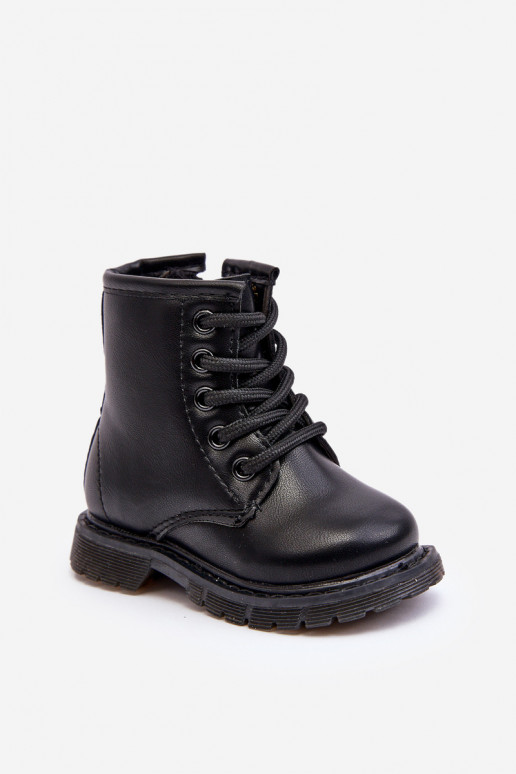 Bottes pour enfants avec fermetures éclair de couleur noire Omua