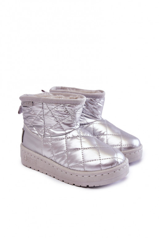 Bottes d'hiver chaudes pour enfants Big Star KK374241 couleur argent